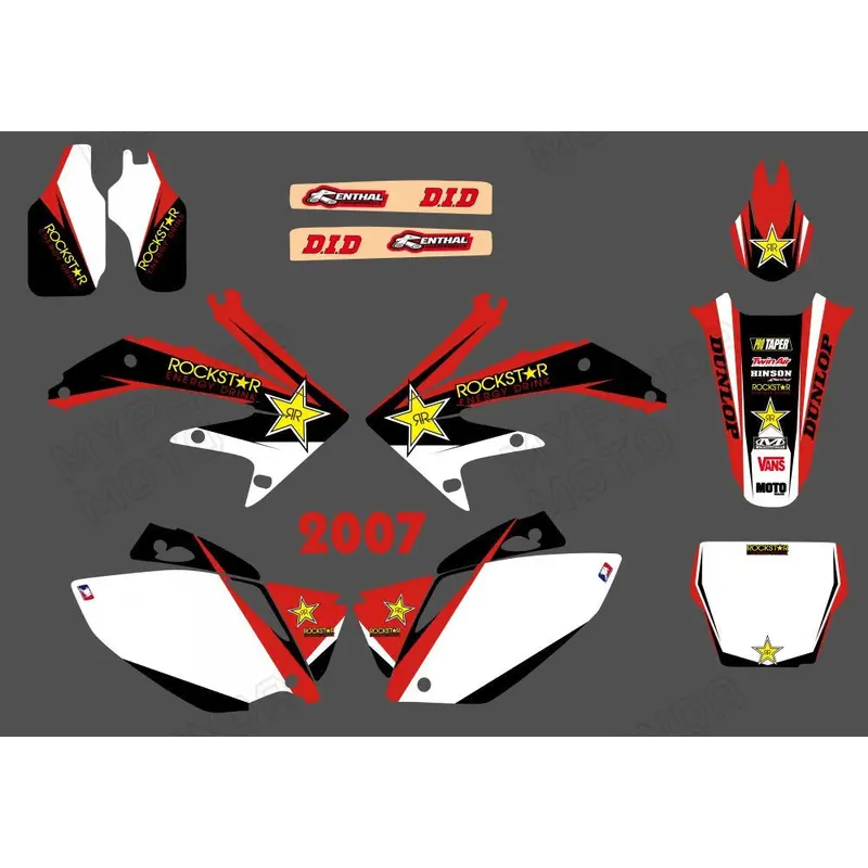 Team Graphics Decals Stickers Kit For HONDA CRF450 2007