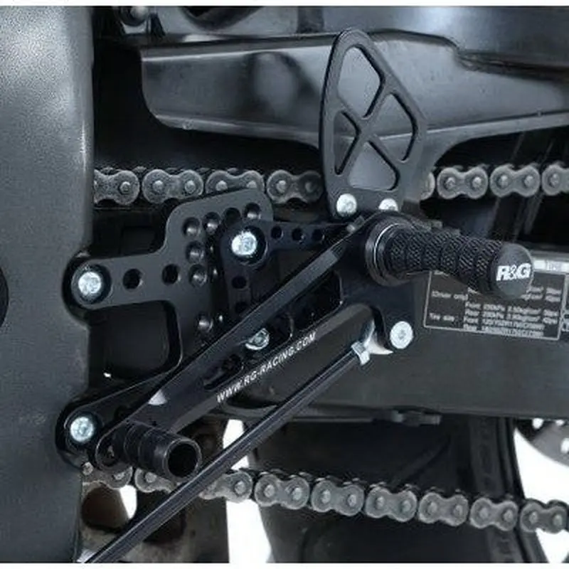 R&G Racing Black Adjustable Rearsets For 2003-2024 Honda CBR600RR RSET22BK