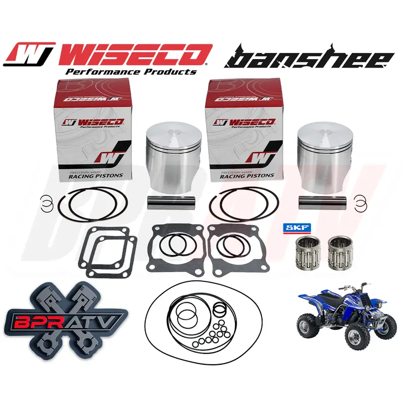 Banshee 350 64mm Stock Bore Wiseco Pistons Bearings Cool Head O-Ring Gasket Kit