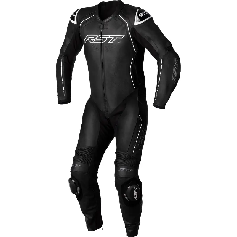 RST S1 Ce Suit Blk/Blk/Whi Leather Md