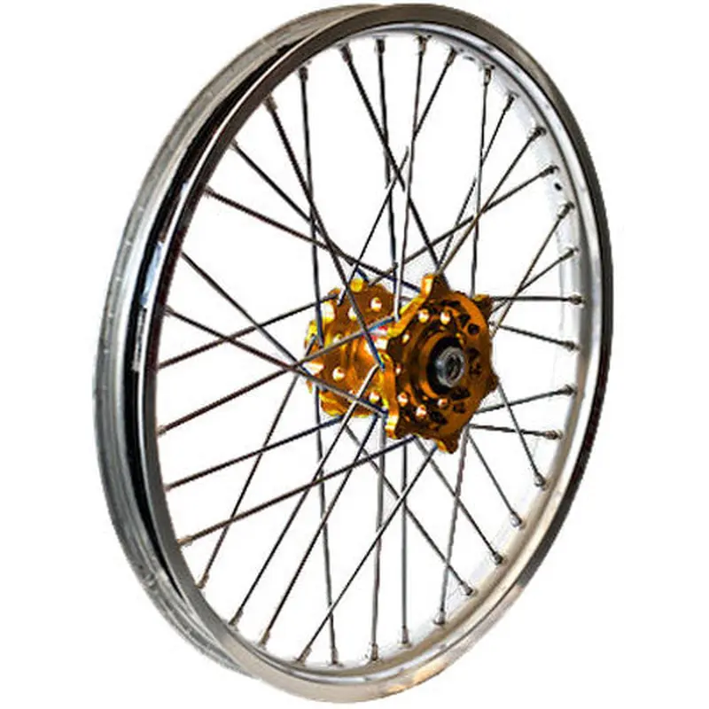 DUBYA REAR WHEEL SET 2.15X19 GOLD HUB SILVER RIM 56-4067GS