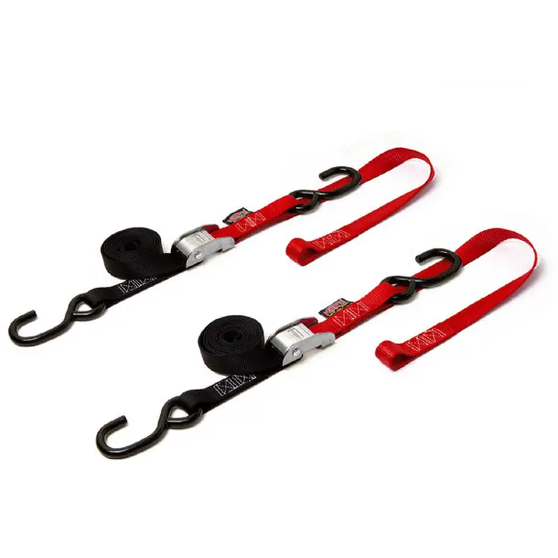 Tie Down Cam S Hook Soft Tye 1"X6' Black/Red Pair