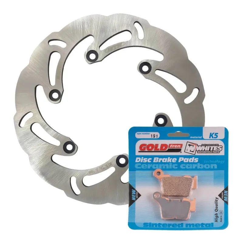 BRAKE ROTOR & PAD REAR KIT - KTM 300 EXC 04-17 - WAVE #MDKR08013