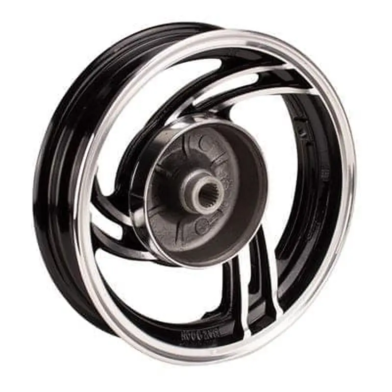 10.0 Inch Rear Rim (2.15x10) - 19 Spline - 20mm ID - BLACK and SILVER