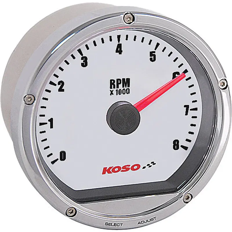 KOSO TNT TACHOMETER 8000 RPM CHROME CASING BA035102