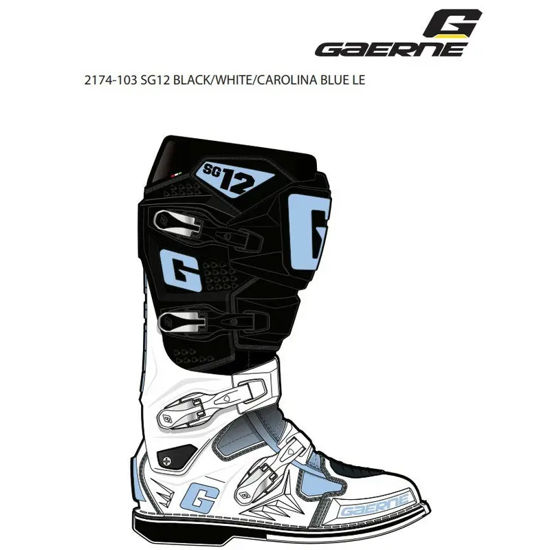 GAERNE SG-12 Le Boots Black/White/Carolina Blue Size 09