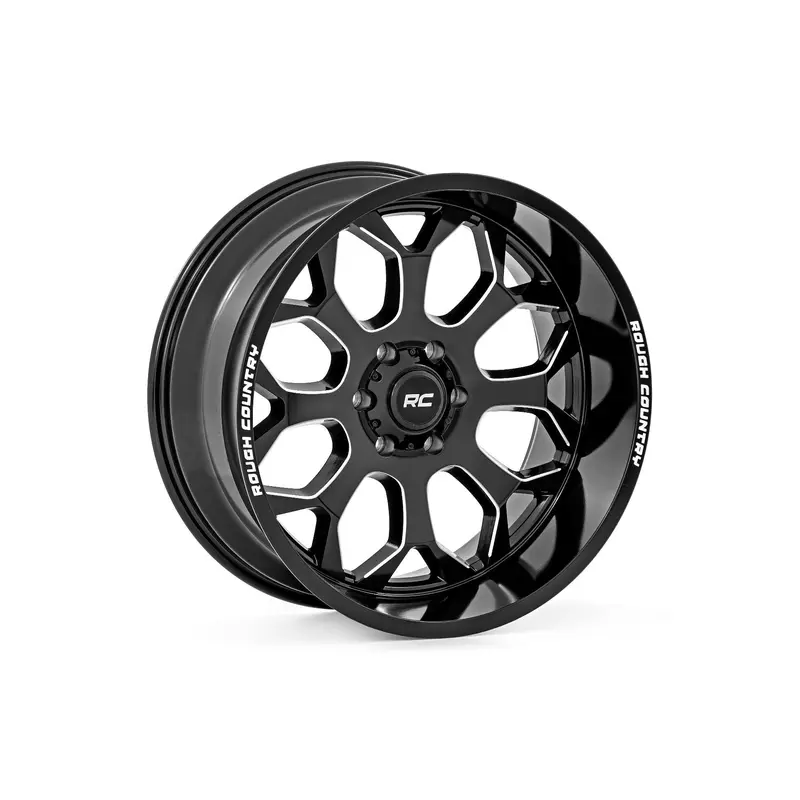 Rough Country 96 Series Wheel | One-Piece | Gloss Black | 20x9 | 6x5.5 | +0mm | 96200012