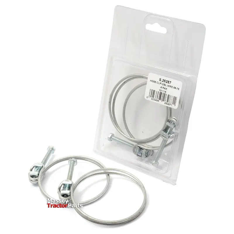 Double Wire Hose Clip, 69-76mm. 2 pcs. Agripak. | Sparex Part No.S.26287