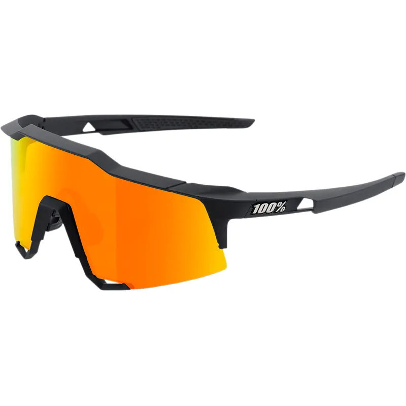 100% Speedcraft Sunglasses - Black - Red Mirror 60007-00008