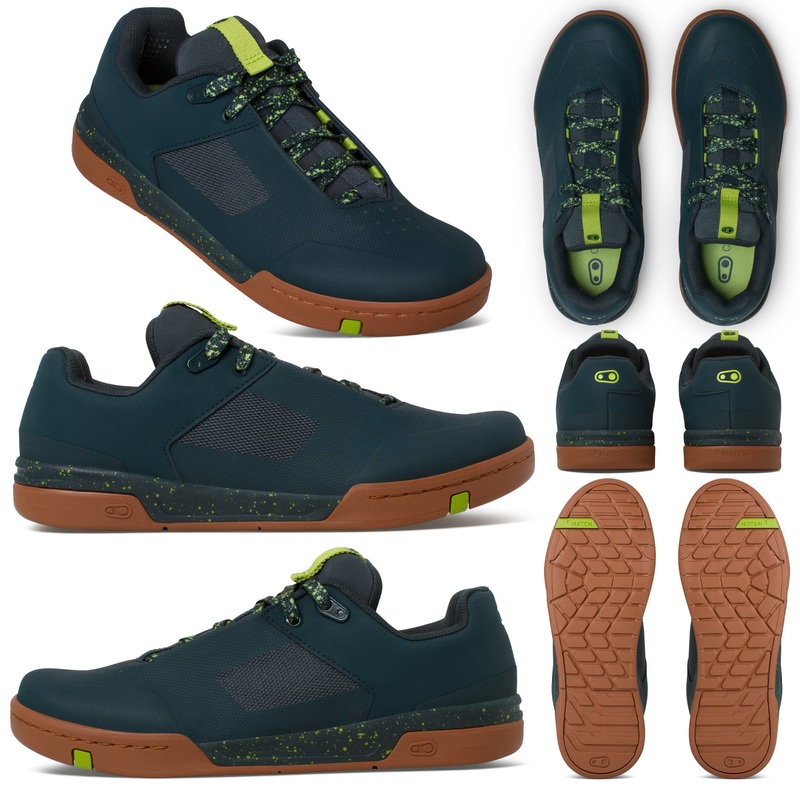 Crank Brothers Mallet Lace Limited Edition Splatter Clipless Shoes - US 9.0 - Petrol - Lime - Gum