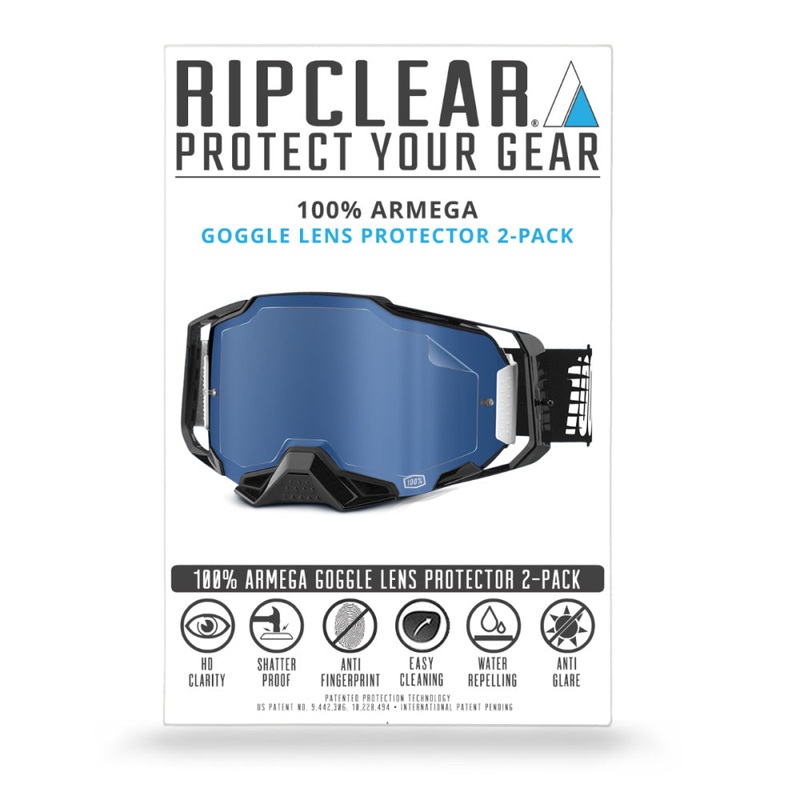 Ripclear 100 Armega Goggle Lens Protector - 2 Pack - One Size Fits Most