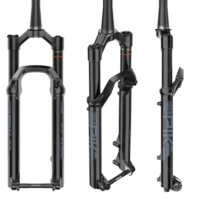 Rockshox Pike Select Charger RC Debonair+ C1 Fork - 29 Inch - 130mm Travel - 15x110mm Boost - 44mm - Maxle Stealth - 2023 - Tapered 1 1-8-1.5 Inch - Gloss Black